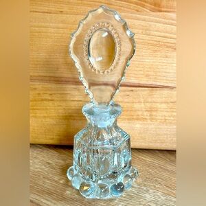 Vintage 1940's L E Smith Ornate Crystal Glass Perfume Bottle Atomizer